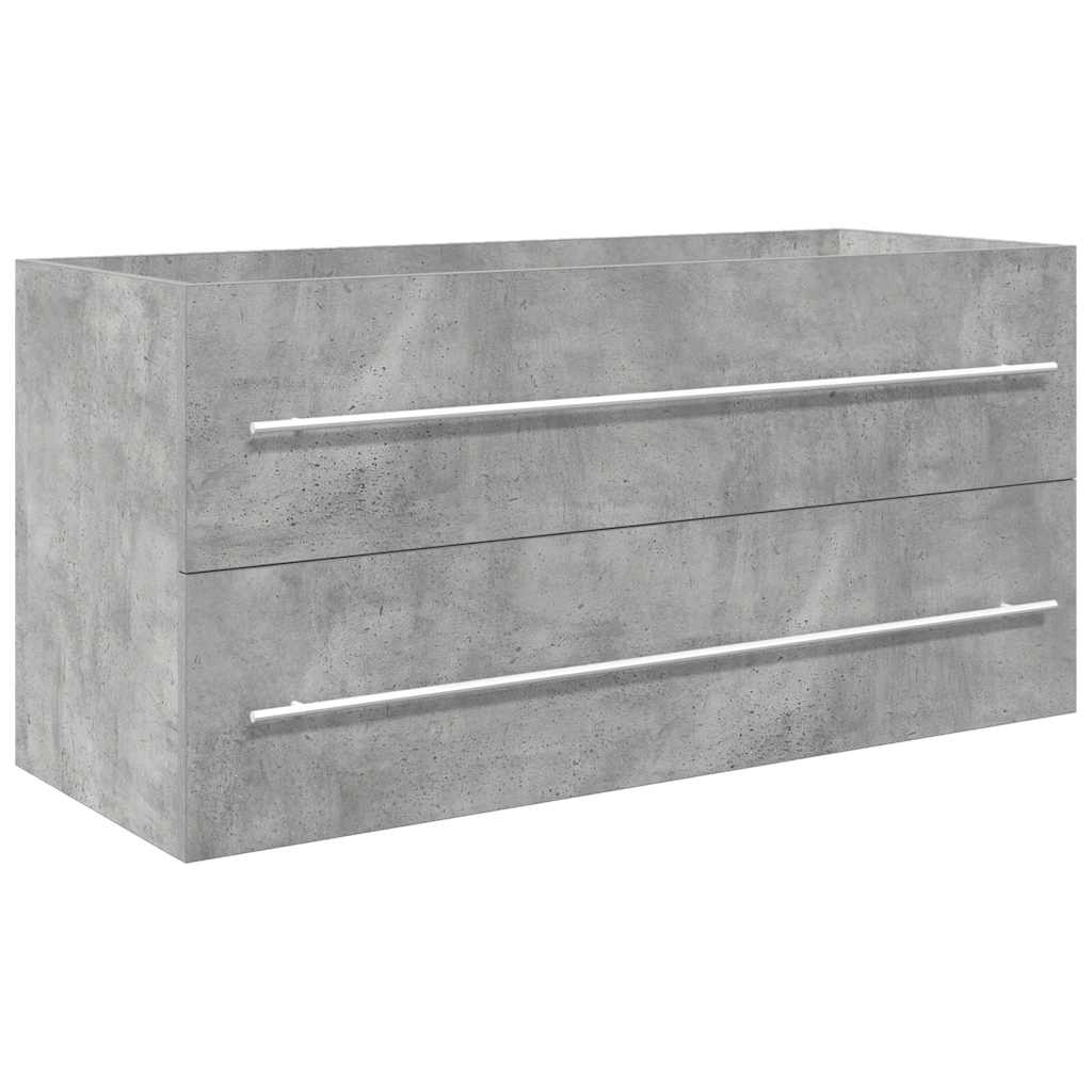 vidaXL Ensemble de meubles de salle de bain 2 pcs Gris béton Bois d'ingénierie