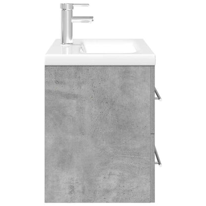 vidaXL Ensemble de meubles de salle de bain 2 pcs Gris béton Bois d'ingénierie