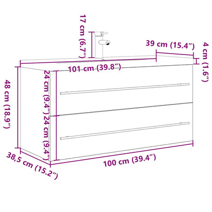 vidaXL Ensemble de meubles de salle de bain 2 pcs Gris béton Bois d'ingénierie