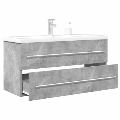 vidaXL Ensemble de meubles de salle de bain 2 pcs Gris béton Bois d'ingénierie