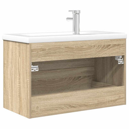 vidaXL 2-tlg. Badmöbel-Set Sonoma-Eiche Holzwerkstoff