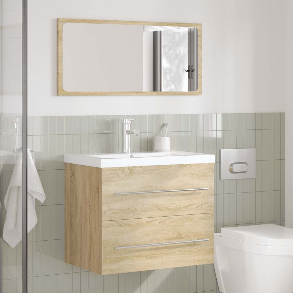 vidaXL Ensemble de meubles de salle de bain 2 pièces Aggloméré chêne Sonoma