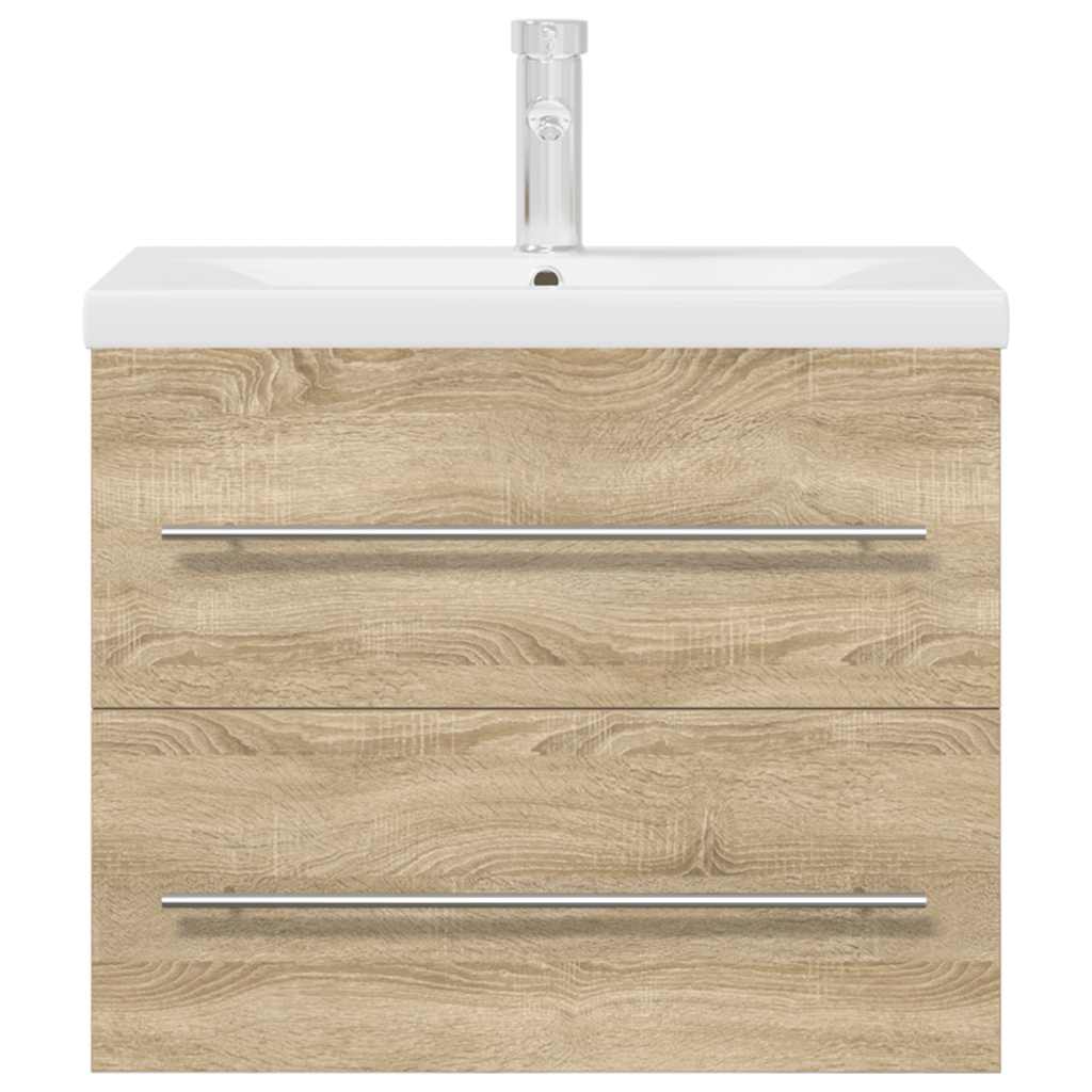 vidaXL Ensemble de meubles de salle de bain 2 pièces Aggloméré chêne Sonoma