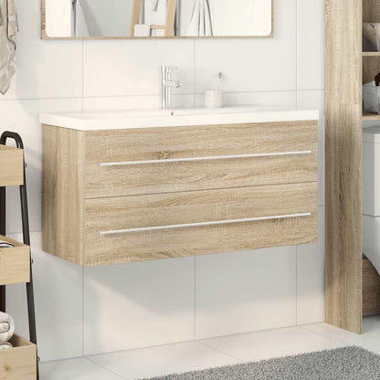 vidaXL Ensemble de meubles de salle de bain 2 pièces Aggloméré chêne Sonoma