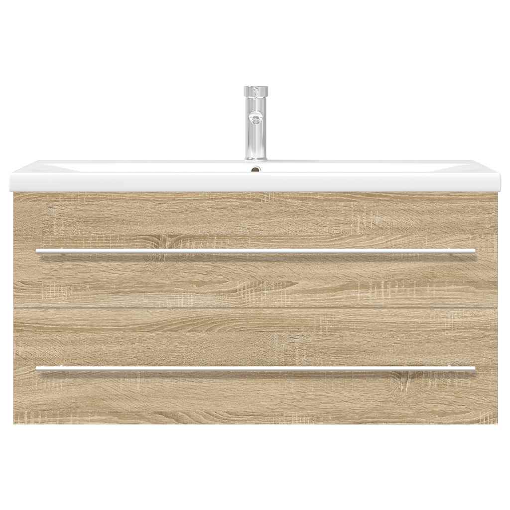 vidaXL Ensemble de meubles de salle de bain 2 pièces Aggloméré chêne Sonoma