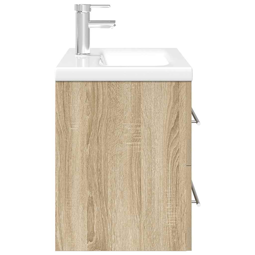 vidaXL Ensemble de meubles de salle de bain 2 pièces Aggloméré chêne Sonoma