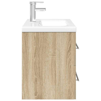 vidaXL Ensemble de meubles de salle de bain 2 pièces Aggloméré chêne Sonoma