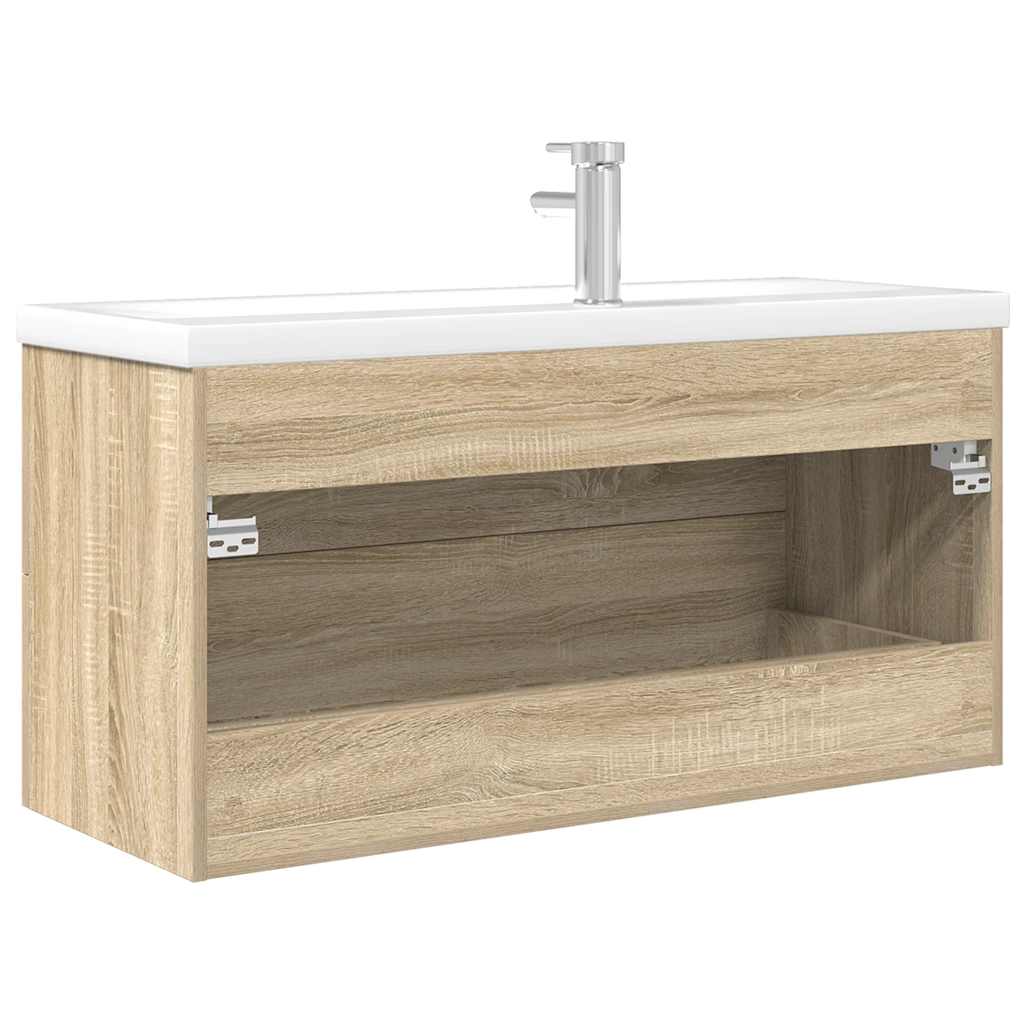 vidaXL Ensemble de meubles de salle de bain 2 pièces Aggloméré chêne Sonoma
