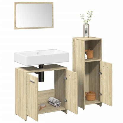 vidaXL Ensemble de meubles de salle de bain 3 pcs Chêne Sonoma Aggloméré