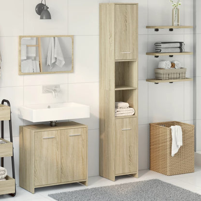 vidaXL Ensemble de meubles de salle de bain 3 pcs Chêne Sonoma Aggloméré