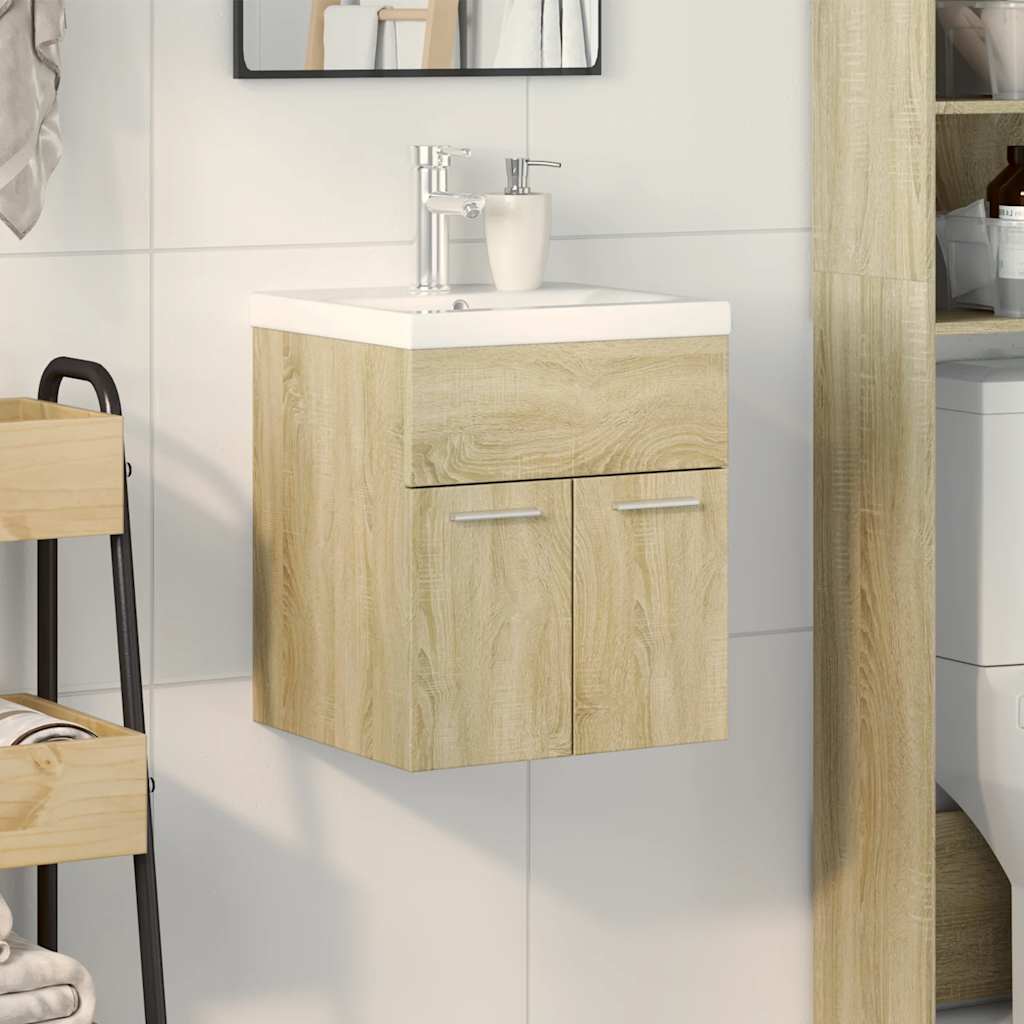 vidaXL Ensemble de meubles de salle de bain 2 pièces Aggloméré chêne Sonoma