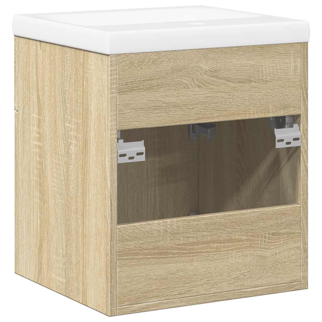 vidaXL Ensemble de meubles de salle de bain 2 pièces Aggloméré chêne Sonoma