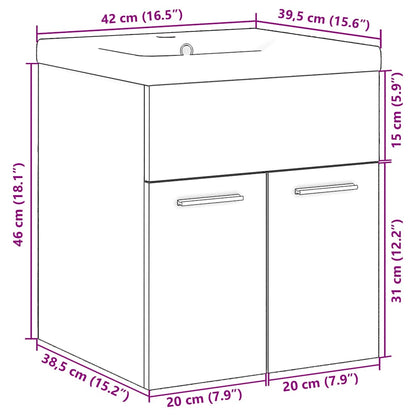 vidaXL Ensemble de meubles de salle de bain 2 pièces Aggloméré chêne Sonoma