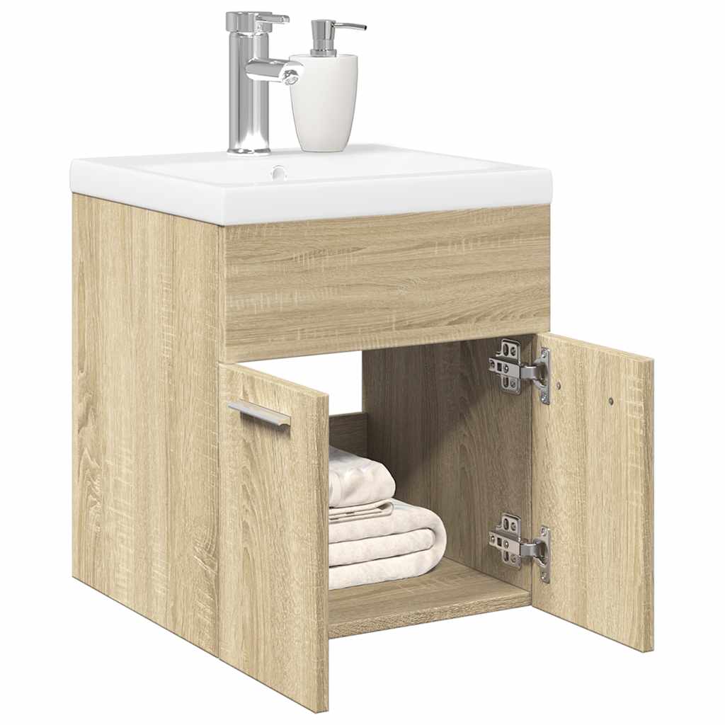 vidaXL Ensemble de meubles de salle de bain 2 pièces Aggloméré chêne Sonoma
