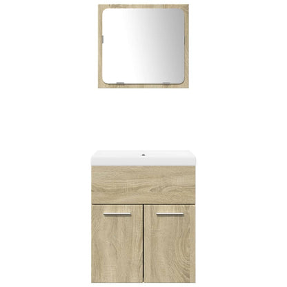 vidaXL Ensemble de meubles de salle de bain 3 pcs Chêne Sonoma Aggloméré