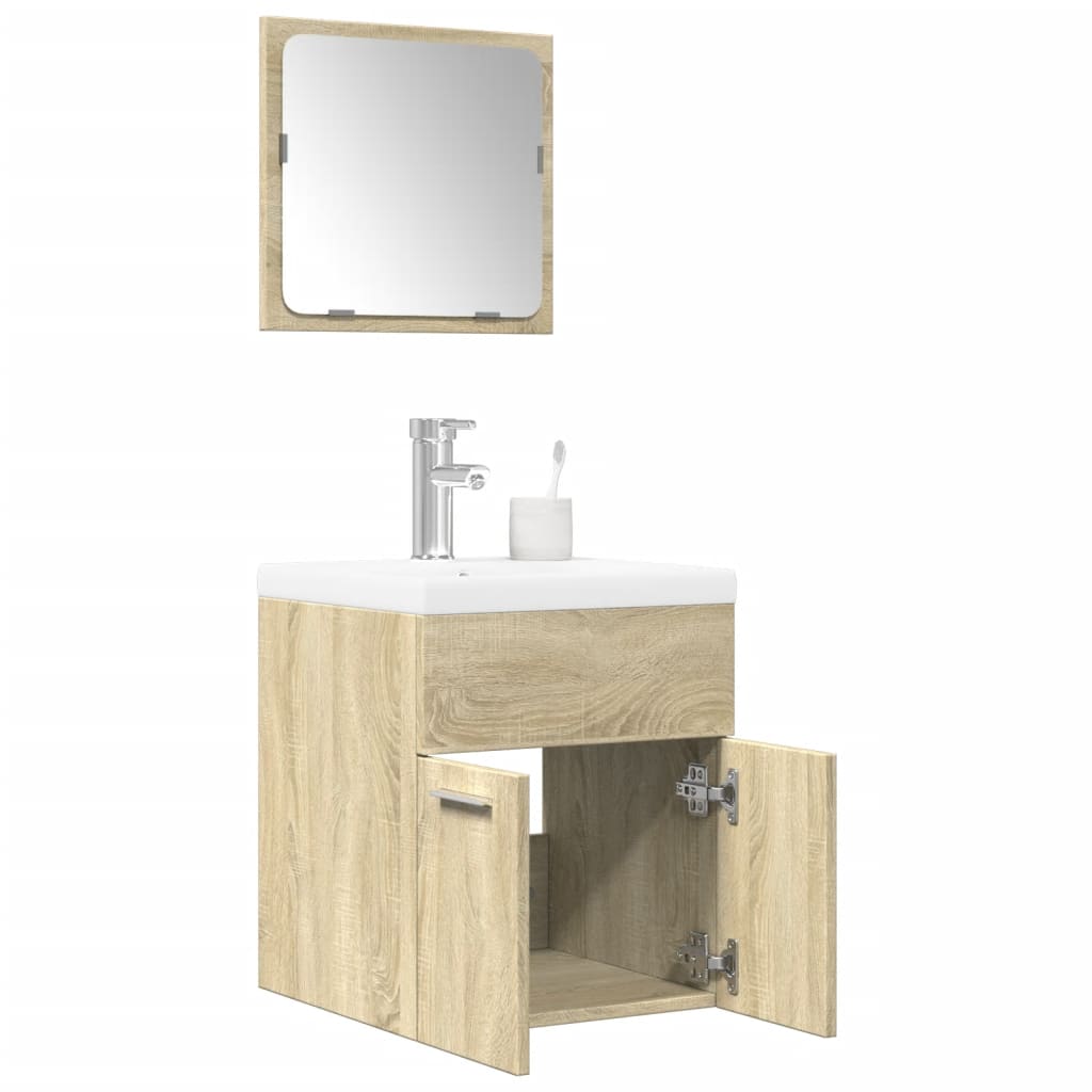 vidaXL Ensemble de meubles de salle de bain 3 pcs Chêne Sonoma Aggloméré