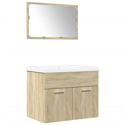 vidaXL Ensemble de meubles de salle de bain 3 pcs Chêne Sonoma Aggloméré