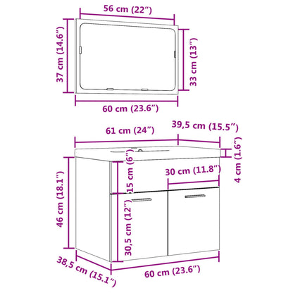vidaXL Ensemble de meubles de salle de bain 3 pcs Chêne Sonoma Aggloméré