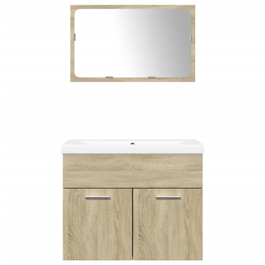 vidaXL Ensemble de meubles de salle de bain 3 pcs Chêne Sonoma Aggloméré