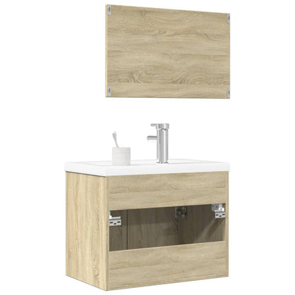 vidaXL Ensemble de meubles de salle de bain 3 pcs Chêne Sonoma Aggloméré