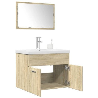 vidaXL Ensemble de meubles de salle de bain 3 pcs Chêne Sonoma Aggloméré