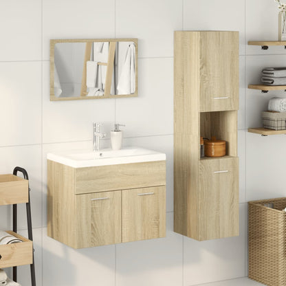 vidaXL Ensemble de meubles de salle de bain 3 pcs Chêne Sonoma Aggloméré
