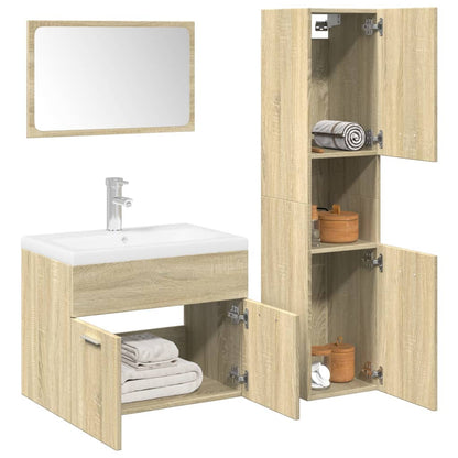 vidaXL Ensemble de meubles de salle de bain 3 pcs Chêne Sonoma Aggloméré