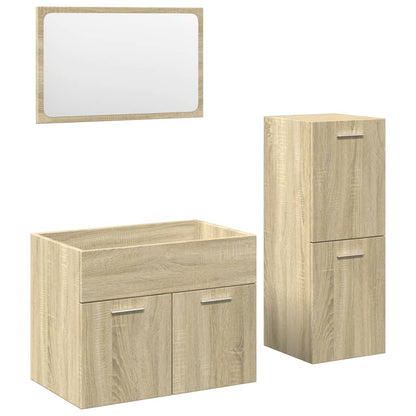 vidaXL Ensemble de meubles de salle de bain 3 pcs Chêne Sonoma Aggloméré