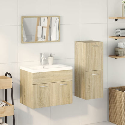 vidaXL Ensemble de meubles de salle de bain 3 pcs Chêne Sonoma Aggloméré