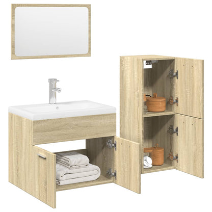 vidaXL Ensemble de meubles de salle de bain 3 pcs Chêne Sonoma Aggloméré
