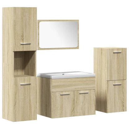 vidaXL Ensemble de 5 meubles de salle de bain en aggloméré chêne sonoma