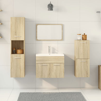 vidaXL Ensemble de 5 meubles de salle de bain en aggloméré chêne sonoma