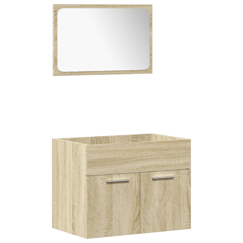 vidaXL Ensemble de 5 meubles de salle de bain en aggloméré chêne sonoma