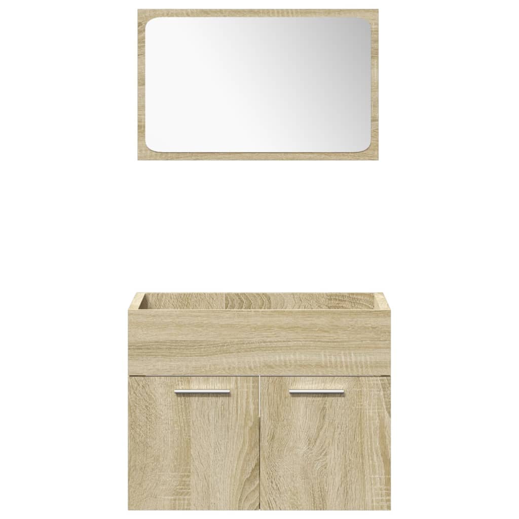 vidaXL Ensemble de 5 meubles de salle de bain en aggloméré chêne sonoma