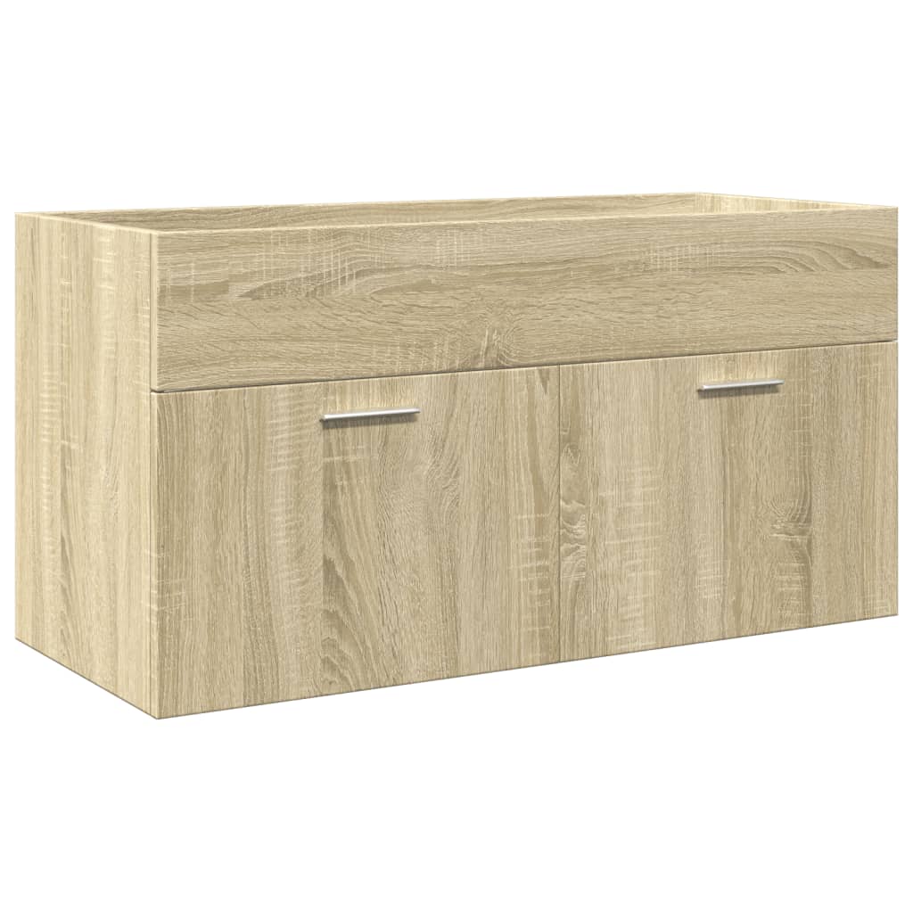 vidaXL 4-tlg. Badmöbel-Set Sonoma-Eiche Holzwerkstoff
