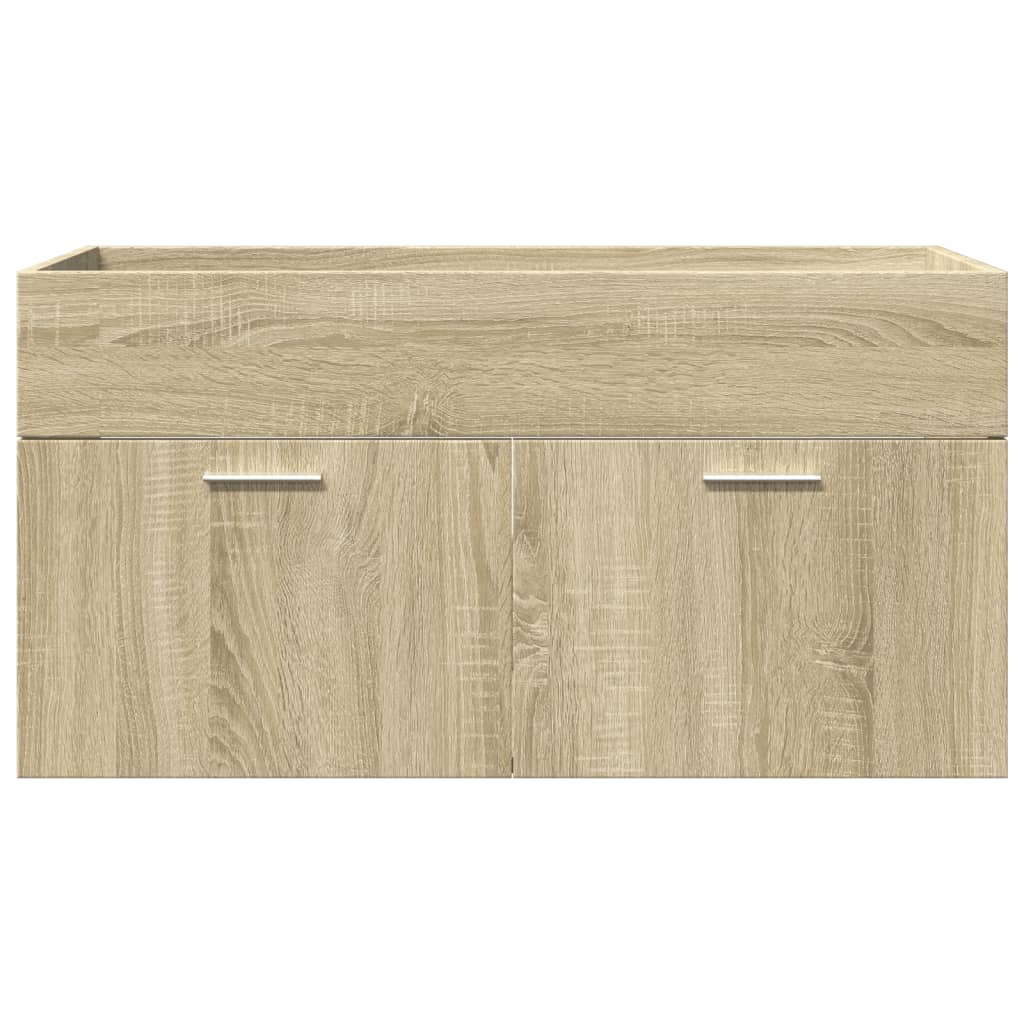 vidaXL 4-tlg. Badmöbel-Set Sonoma-Eiche Holzwerkstoff