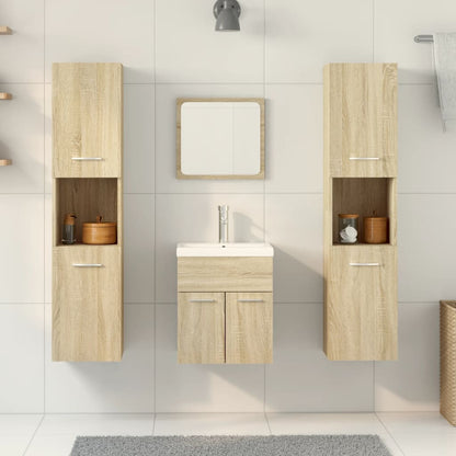 vidaXL Ensemble de 5 meubles de salle de bain en aggloméré chêne sonoma