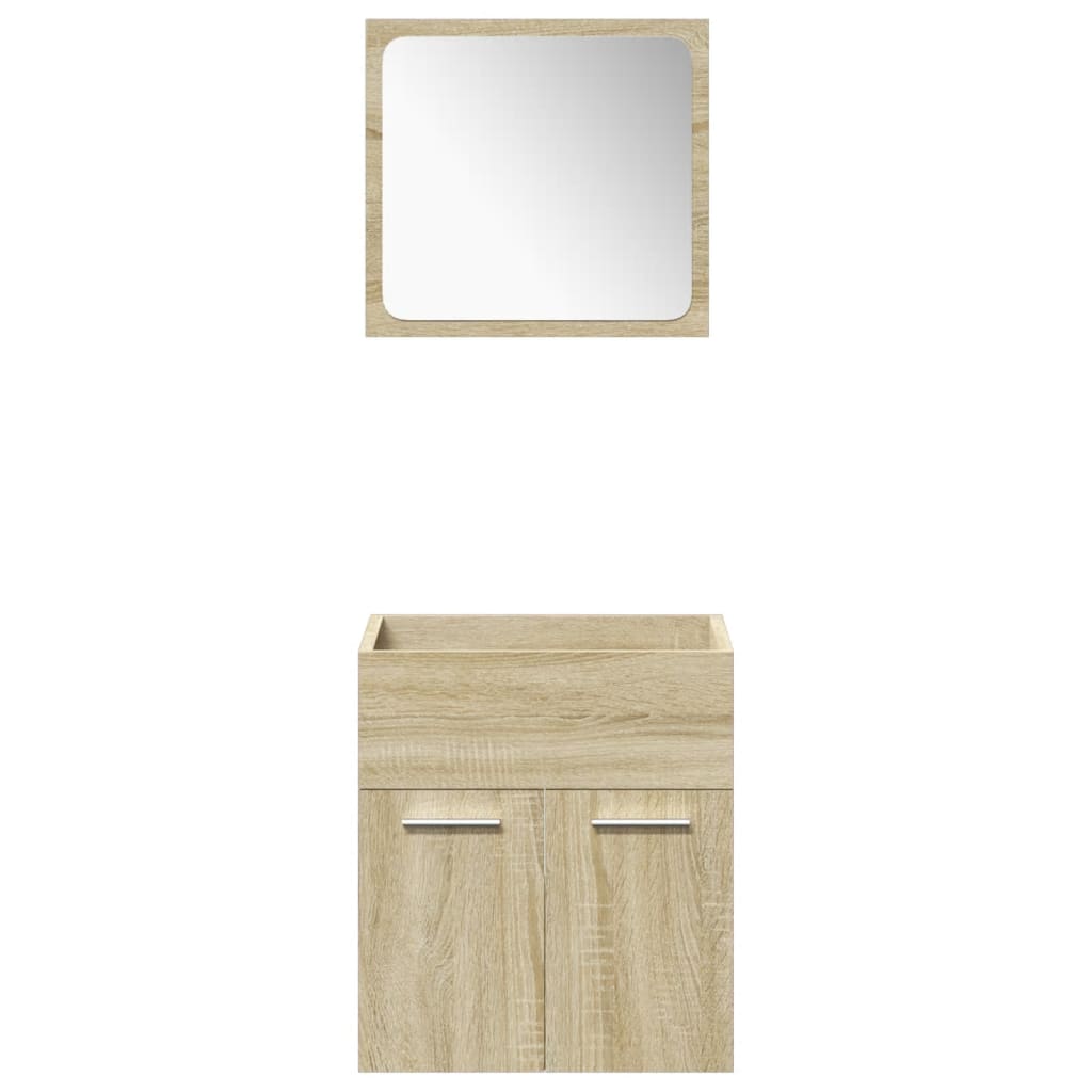 vidaXL Ensemble de 5 meubles de salle de bain en aggloméré chêne sonoma