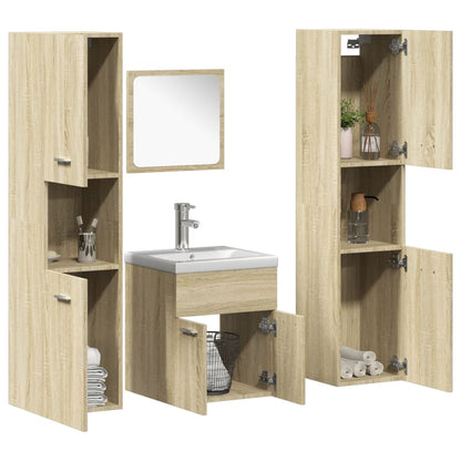 vidaXL Ensemble de 5 meubles de salle de bain en aggloméré chêne sonoma