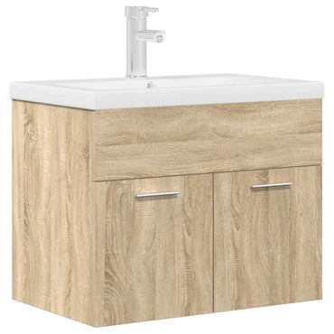vidaXL Meuble sous-vasque avec lavabo robinet chêne Sonoma