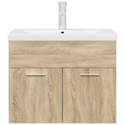 vidaXL Meuble sous-vasque avec lavabo robinet chêne Sonoma