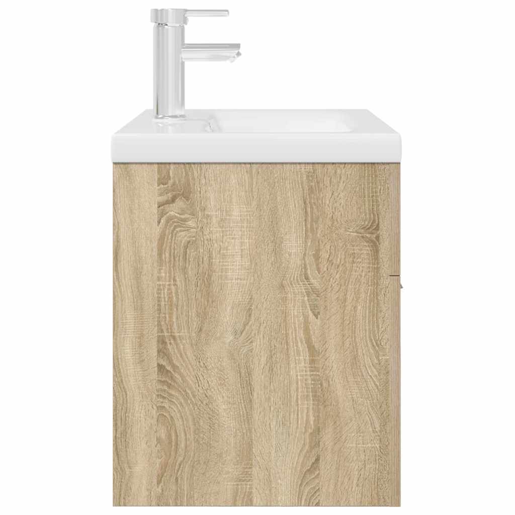 vidaXL Meuble sous-vasque avec lavabo robinet chêne Sonoma