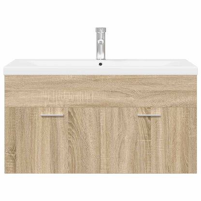 Meuble sous-vasque avec lavabo intégré chêne Sonoma vidaXL