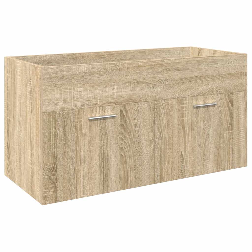 Meuble sous-vasque avec lavabo intégré chêne Sonoma vidaXL