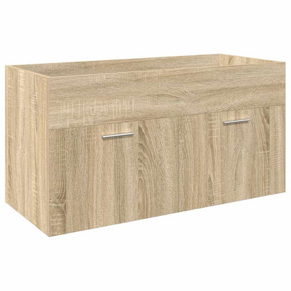 Meuble sous-vasque avec lavabo intégré chêne Sonoma vidaXL