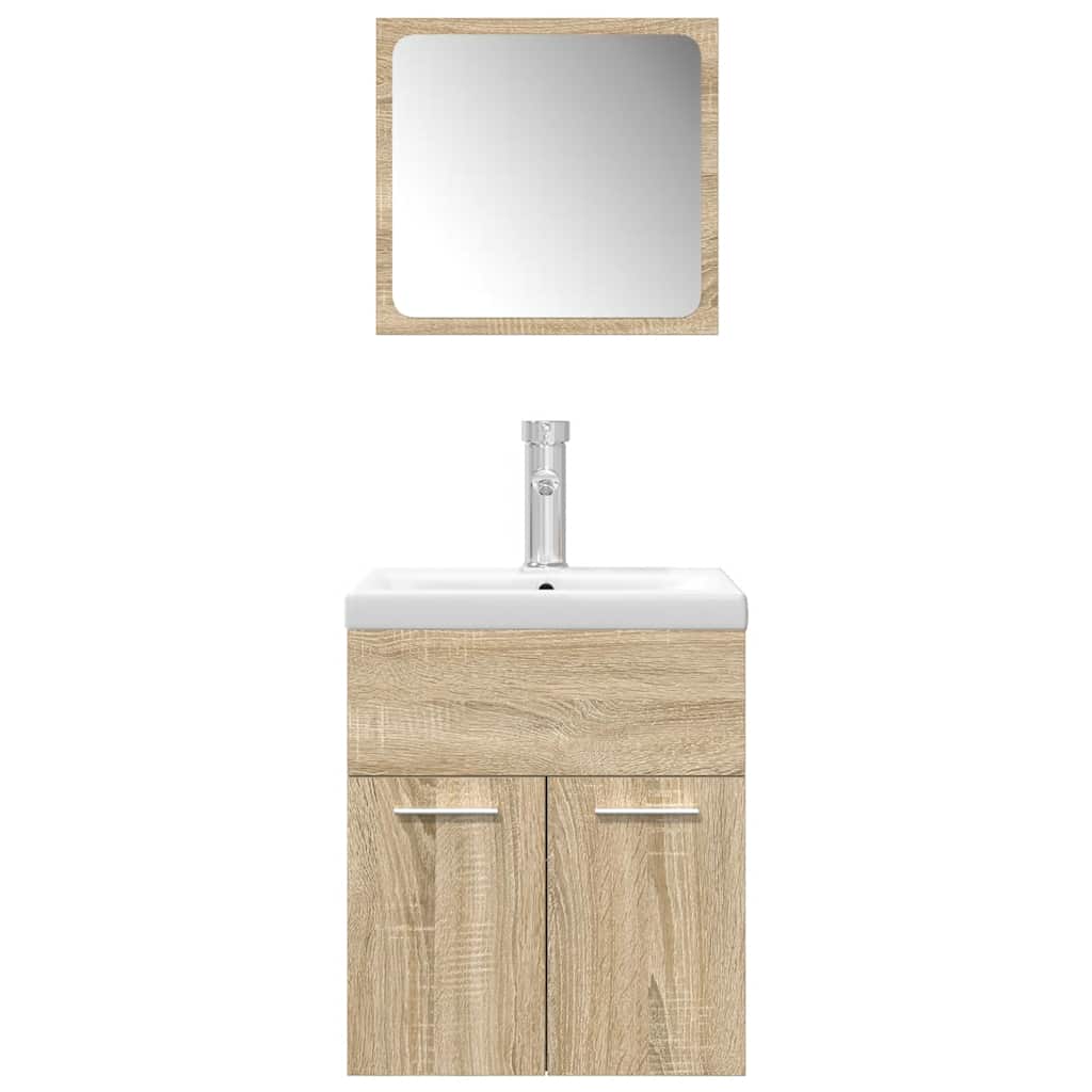 vidaXL Ensemble de meubles de salle de bain 3 pcs Chêne Sonoma Aggloméré