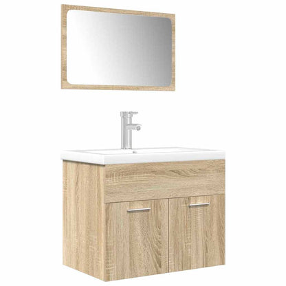 vidaXL Ensemble de meubles de salle de bain 3 pcs Chêne Sonoma Aggloméré