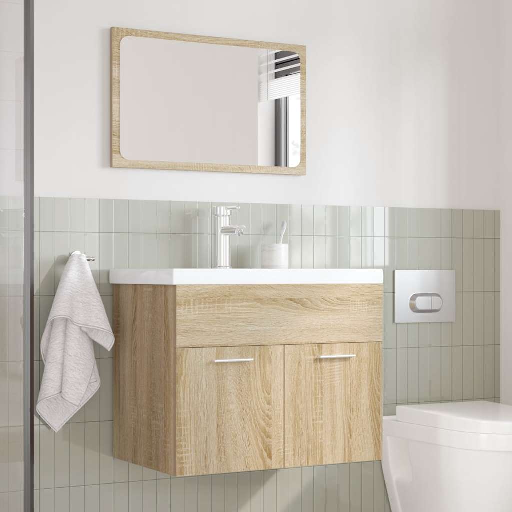 vidaXL Ensemble de meubles de salle de bain 3 pcs Chêne Sonoma Aggloméré
