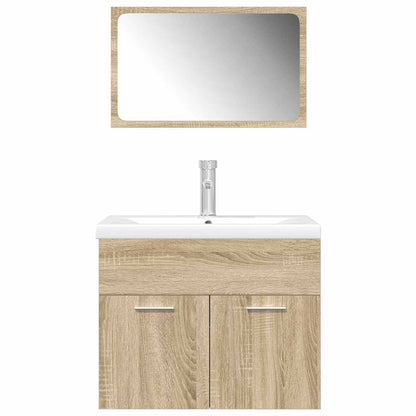 vidaXL Ensemble de meubles de salle de bain 3 pcs Chêne Sonoma Aggloméré