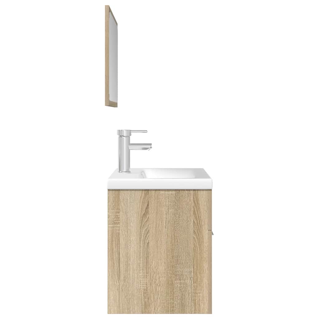 vidaXL Ensemble de meubles de salle de bain 3 pcs Chêne Sonoma Aggloméré